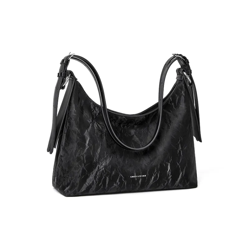 CNOLES Pearlescent Cow Leather Casual Workplace Date Commute Hobo Bag Shoulder Bag Women's Multicolor-21