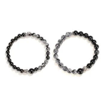 Old Fu Gold Obsidian Jade Bracelets Unisex