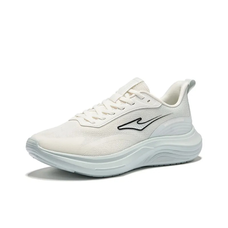 Erke Yunyi Cushioning Breathable Rebound Low Top Casual Running Shoes Men's White Light Gray Green-2