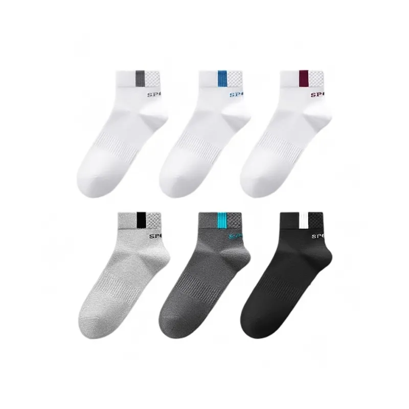 H YXIANG Mid Calf Socks Unisex 6 Pack-0
