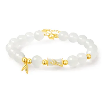 Branded Jewelry Hetian Jade Bracelets Pale Greenish White Jade Women's