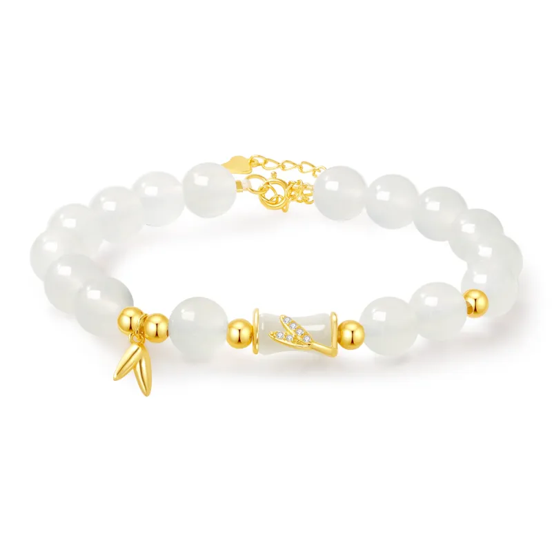 Branded Jewelry Hetian Jade Bracelets Pale Greenish White Jade Women's-0