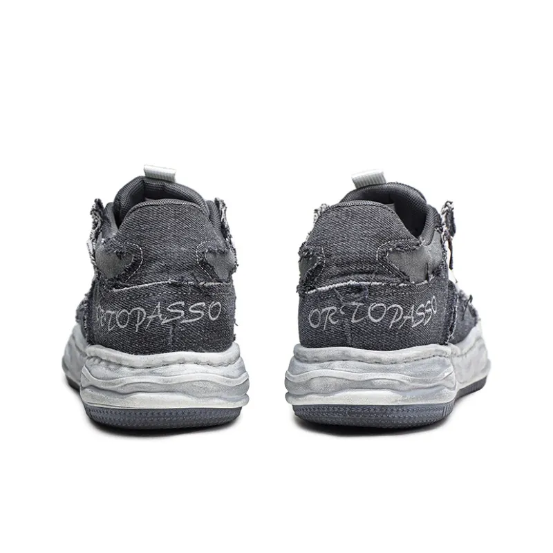 Rummaden Durable Breathable Full Coverage Lightweight Low Top Casual Shoes Men's Gray-4