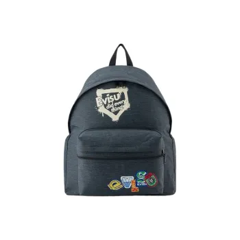 EVISU SS25 Polyester Backpack Unisex Charcoal Gray