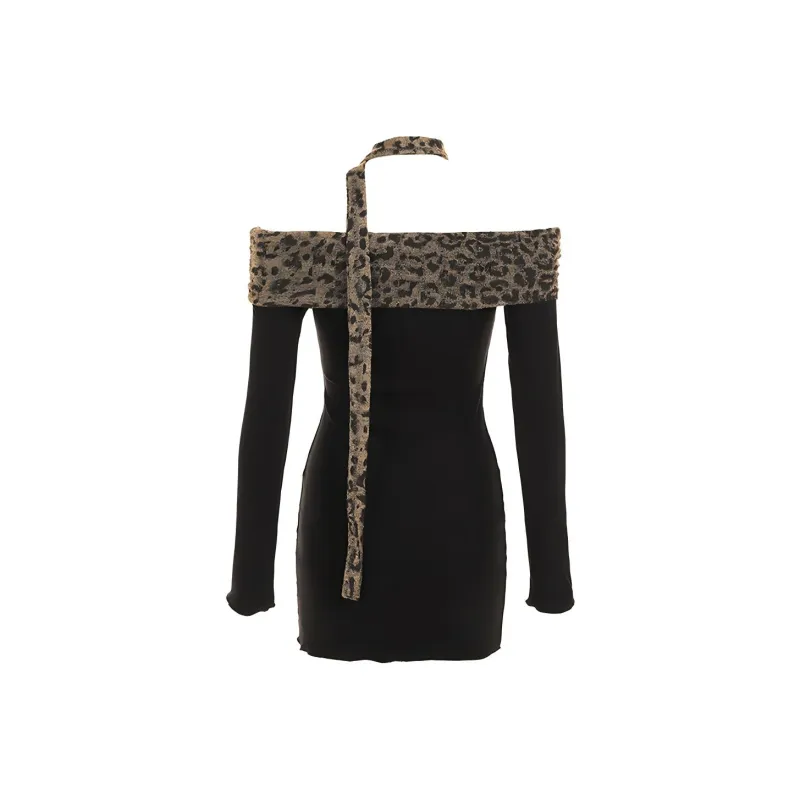 Fashion Long Sleeved Dress Women's Classic Black-1