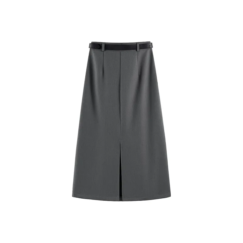 TOUCH Casual Long Skirt Women's Gray-3