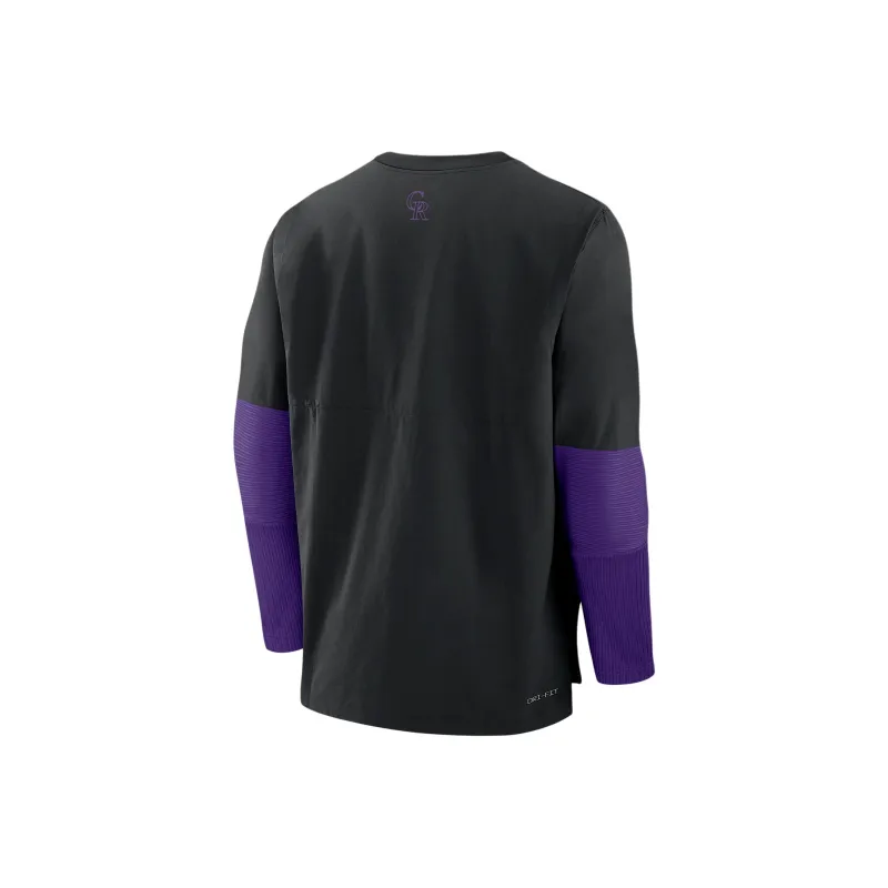 Nike Colorado Rockies Authentic Collection Player Men's Nike Dri FIT Mlb Pullover Sweatshirt-1
