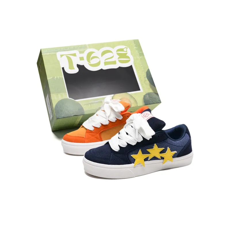 T628 Stars Puffy Shoes Slip Resistant, Abrasion Resistant, Lightweight Low Top Skateboard Shoes Unisex-0
