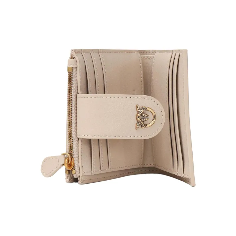 PINKO Leather Wallet Women's Beige-3