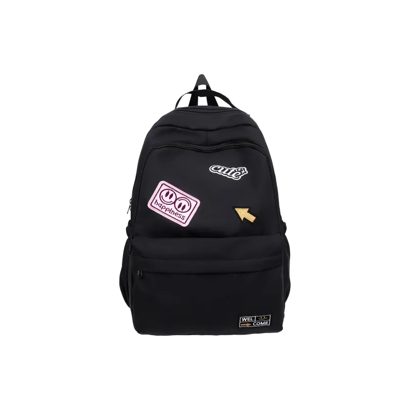 URBAN FOREST Nylon Backpack Unisex White/Black/Yellow/Green-6