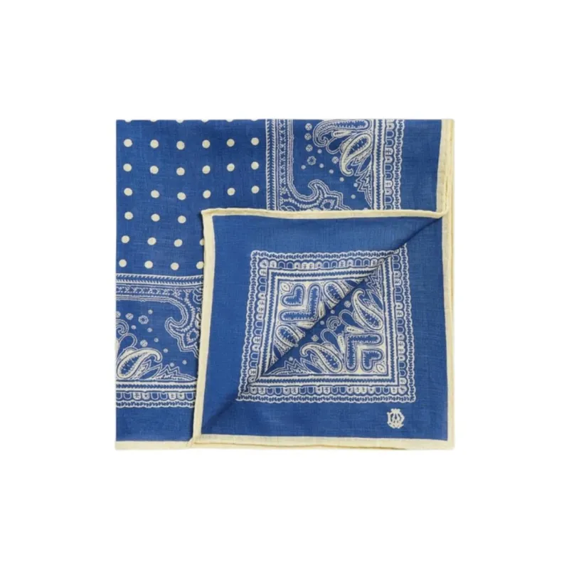 Dunhill Linen Silk Scarves Men's Blue-1