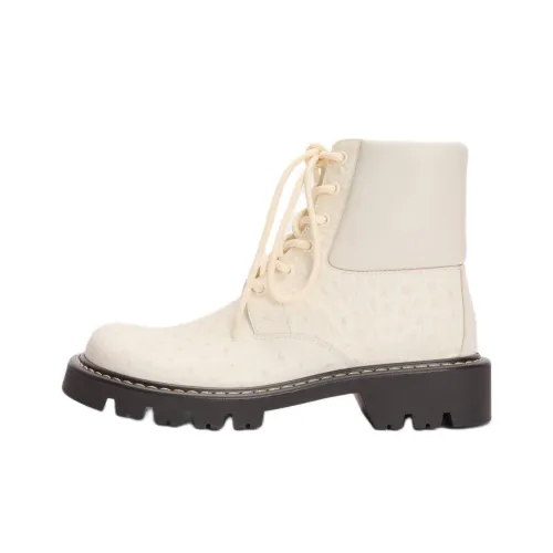 LOEWE Sierra Ankle Boots 4cm Men's Ivory White