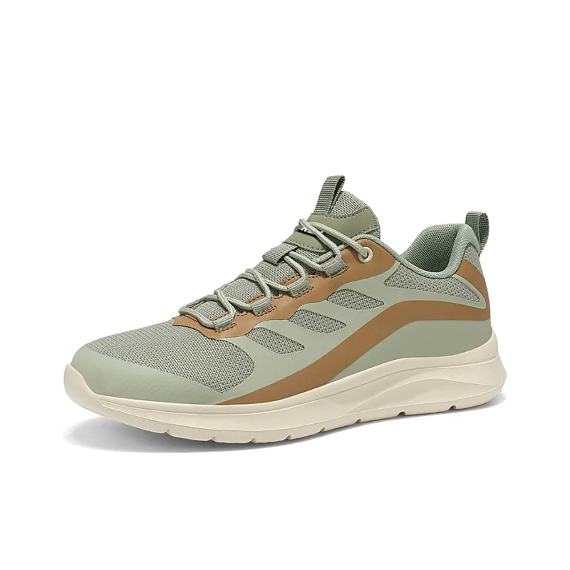 JKEM Anti Slip And Wear Resistant Height Increasing Low Top Casual Shoes Men's Green Brown-1