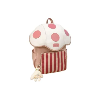 URBAN FOREST Nylon Backpack Regular Unisex Pink/Khaki/Dark Brown