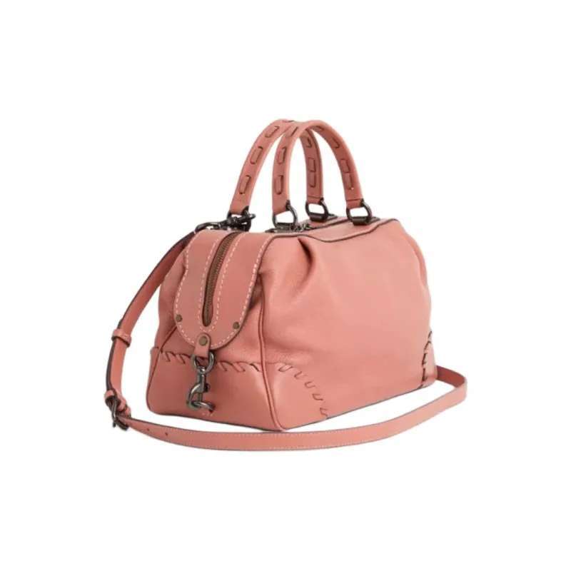 COACH SATCHEL Leather Shoulder Bag, Crossbody Bag, Handbag Large Size Women's Light Peach-1