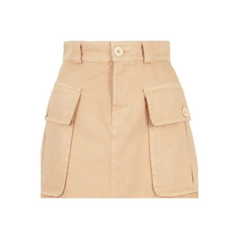 See By Chloe Denim Short Skirts Women's Yellow-4