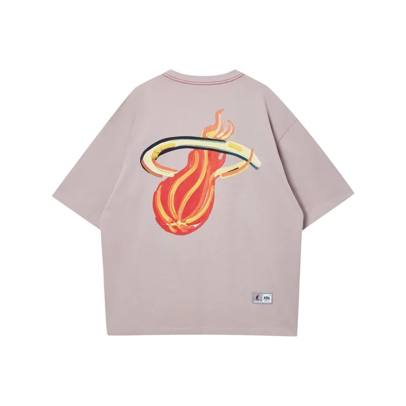 JACK JONES· JACK&JONESxNBA Spring Summer T Shirt Men's C15 Gray Pink-1