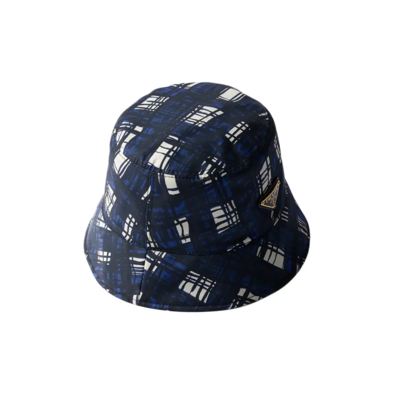 PRADA Nylon, Enamel, Metal, Cotton Recycled Polyamide Bucket Hats Women's Blue-1
