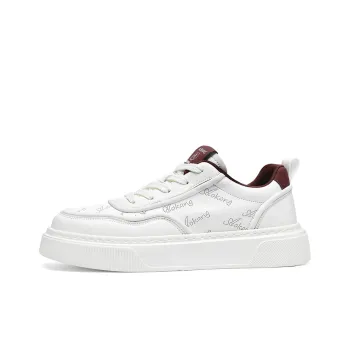 AOKANG Air Force One Series Skateboard Shoes Men Low Top White Red, Beige Brown