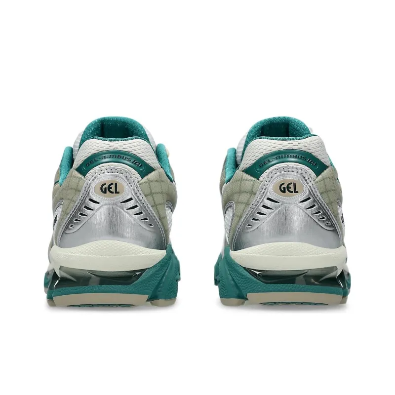 Asics GEL Nimbus 10.1 Anti Slip Wear Resistant Low Top Casual Running Shoes Unisex White Green-5