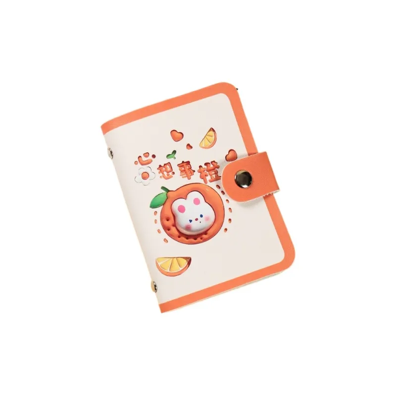 OUZIHUANG PU Card Holder Women's Rich In Butter\Wishful Orange\Cherry Full Of Possibilities\Berry Pressed With Pear-3