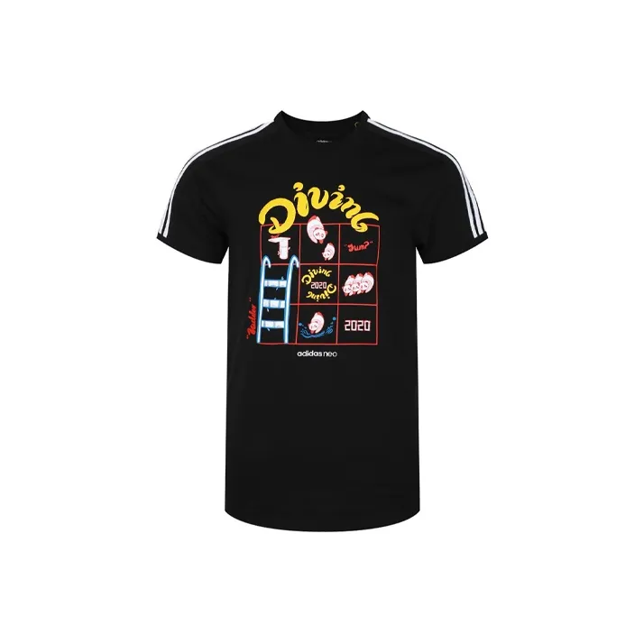 Adidas Neo Set-in Sleeve T-Shirt Men's Black-0