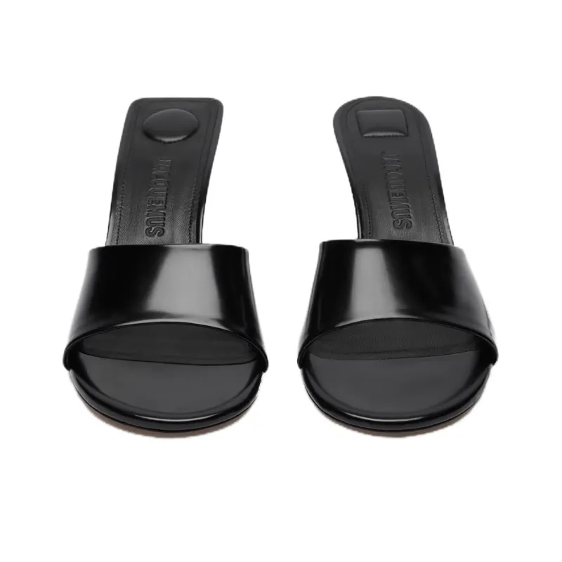 Jacquemus Slip Resistant Slide Slippers 7cm Women's Black-3