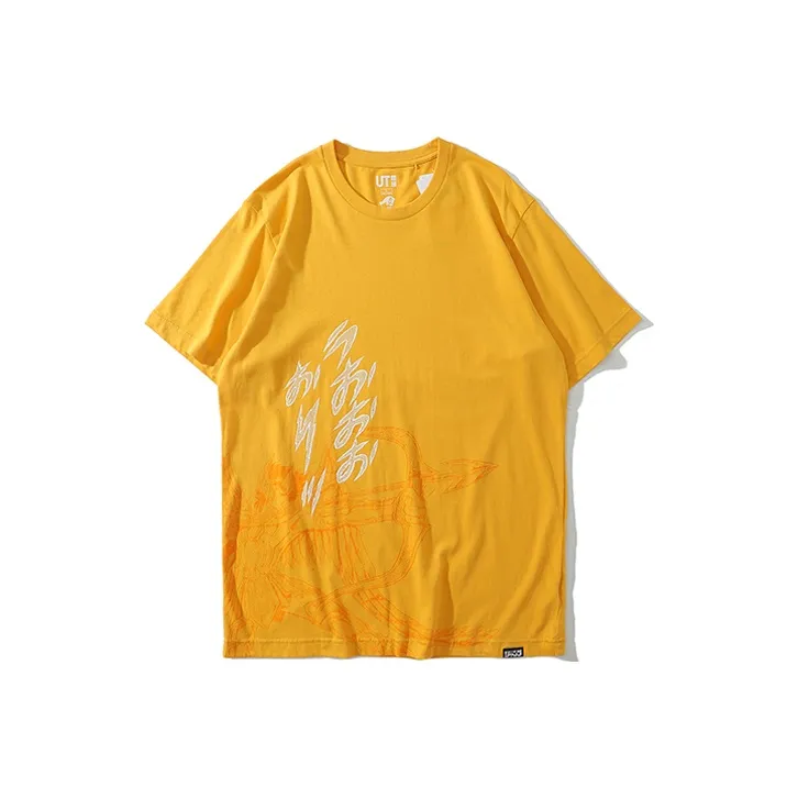 UNIQLO Straight T Shirt Unisex Yellow-0