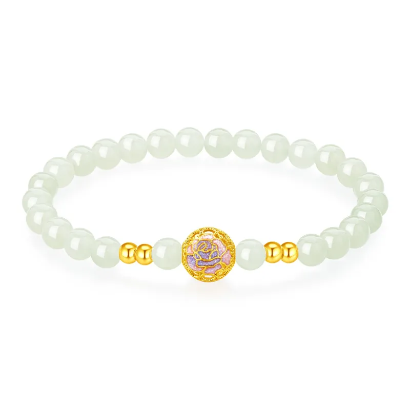 Lao Feng Xiang Bracelets Pale Greenish White Jade Women's-0
