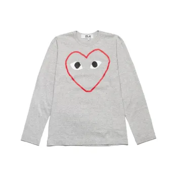 CDG Play T Shirts Men Gray