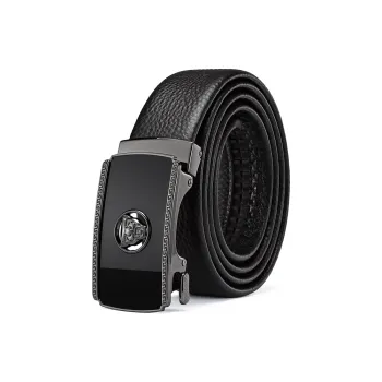 JAGUAR Cow Leather Belts Men's Black Width 3.5cm