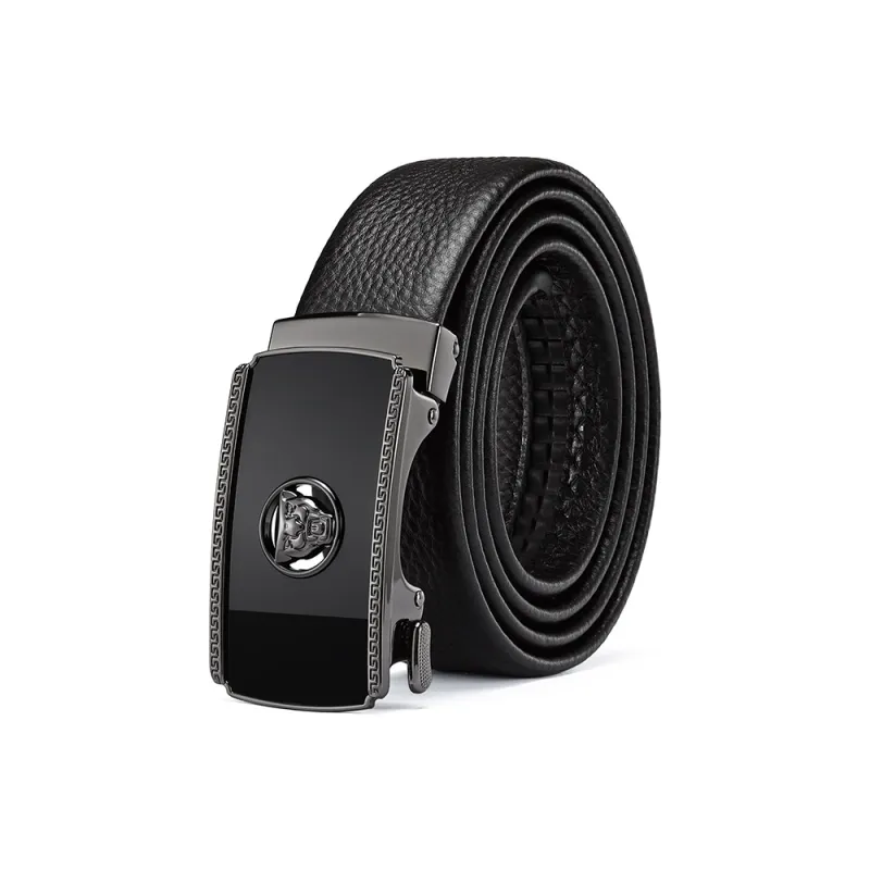 JAGUAR Cow Leather Belts Men's Black Width 3.5cm-0