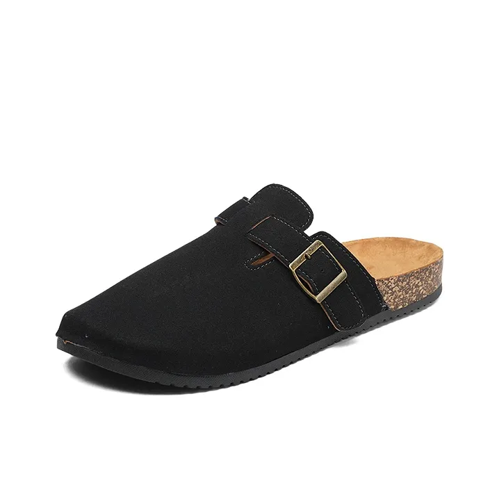 OUGLEMEN Cork Sole Slip Resistant Quiet Closed Toe Slippers Unisex Box Included-12