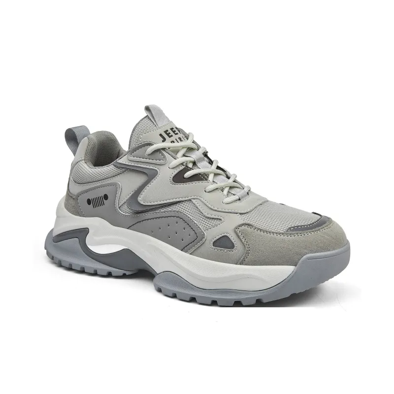 JEEP SPIRIT Chunky Sneakers Men Low Top Moon Dust Gray-1