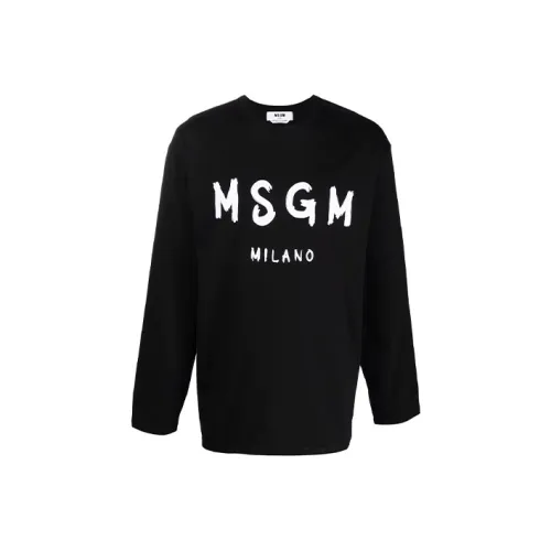 MSGM Logo Printed Long Sleeved T Shirt