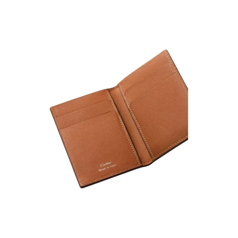 CARTIER Calfskin Card Holder Women's Caramel-3