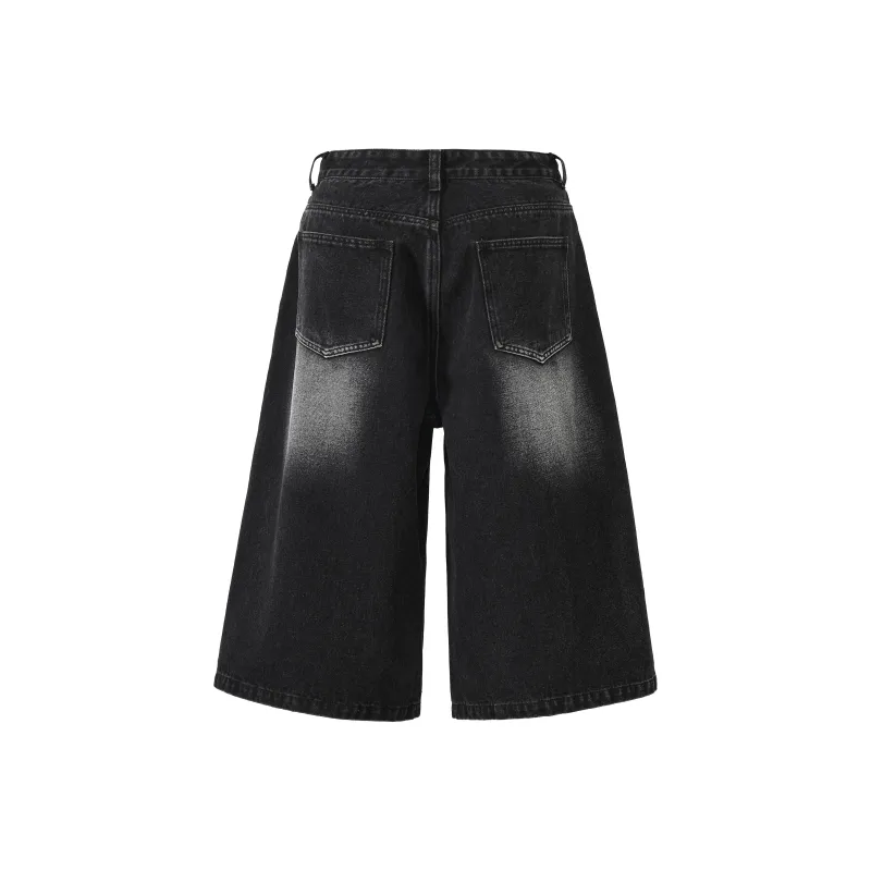 HOKLV Denim Shorts Unisex Vintage Blue-7