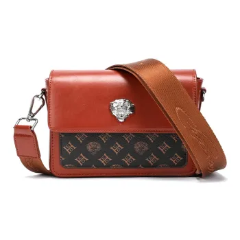 Ed Hardy Classic Series Cow Leather Crossbody Bag, Shoulder Bag Regular Women's Black/Brown