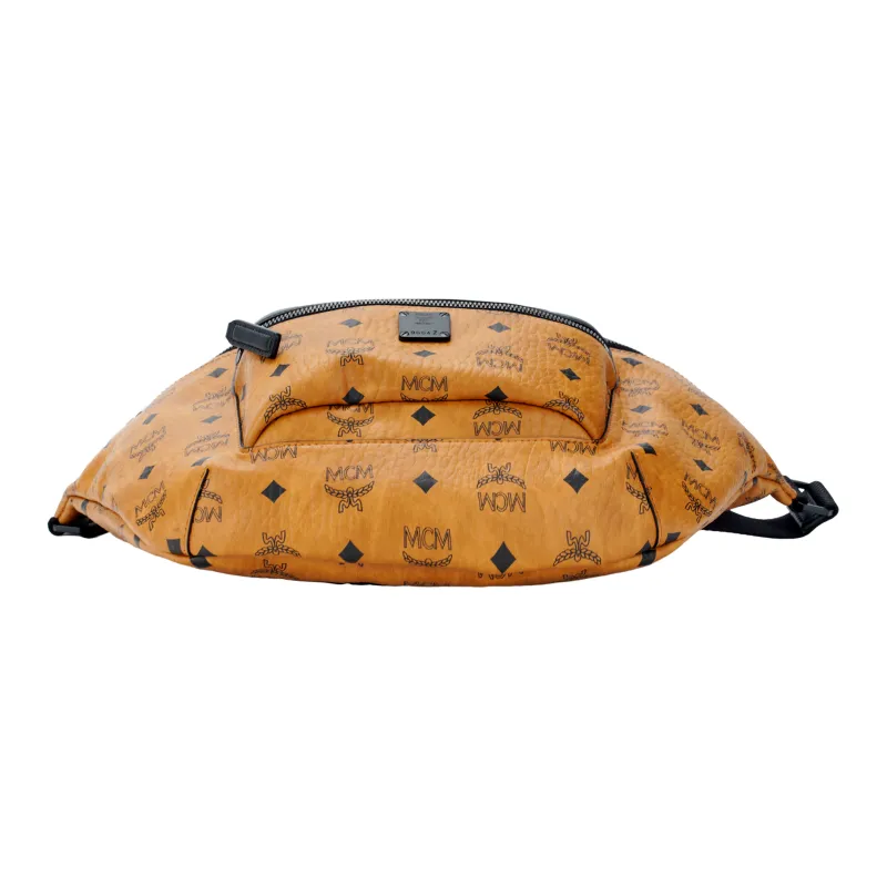 MCM Fursten Visetos Leather Fanny Pack Men's Brown-3