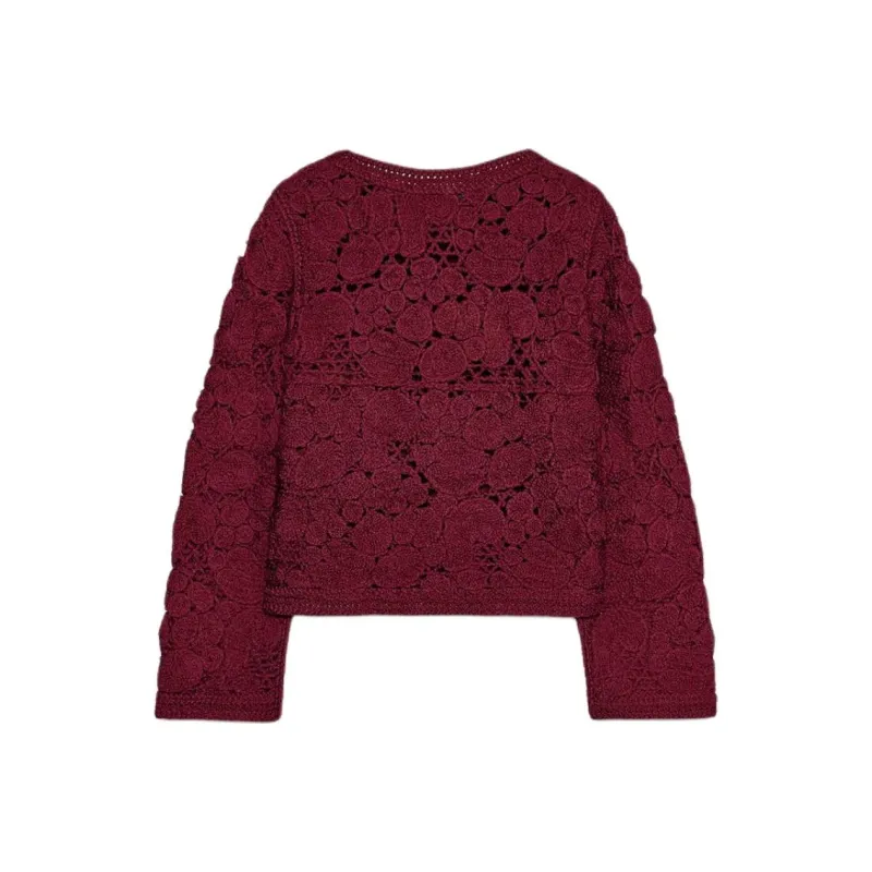 ZARA Jackets Coats Women's Burgundy-1