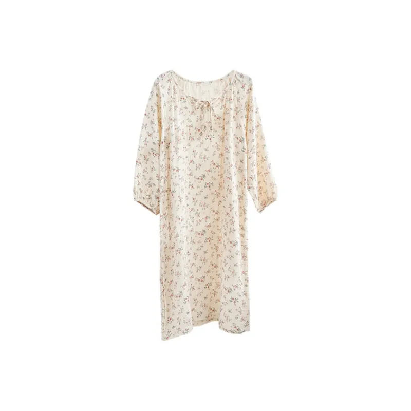 Yalu Nightgown Women's Custard Small Flower-0