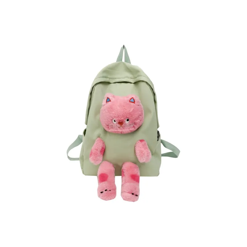 URBAN FOREST Nylon Backpack Women's White/Black/Khaki/Green/Blue/Pink-12