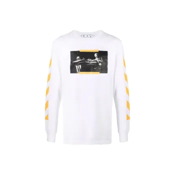 OFF WHITE Caravaggio Saint Jerome Writing Print Longsleeve T Shirt