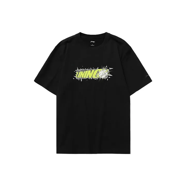 LiNing Sports Fashion Collection Drop Shoulder Sleeve T Shirt Men's Black-0