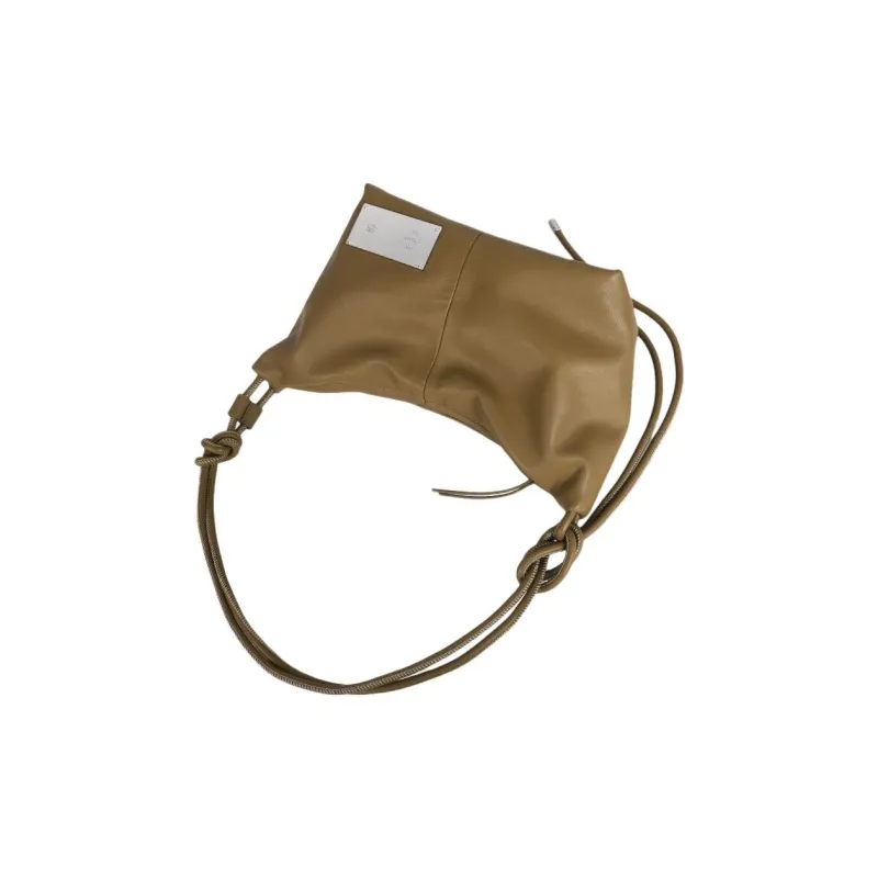 Kikawa Card Synthetic Leather Shoulder Bag Medium Size Women's Yellow Green-4