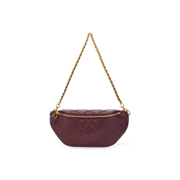 TORY BURCH Fleming Nappa Leather Shoulder Bag, Crossbody Bag, Fanny Pack Mini Women's Burgundy