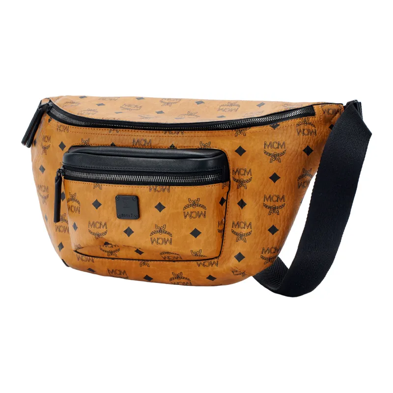 MCM Fursten Visetos Leather Fanny Pack Men's Brown-1