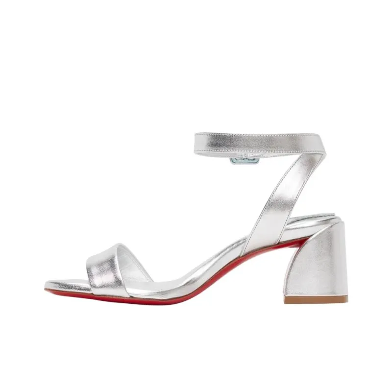CL LUBOTING Miss Sabina One Strap Sandals 5.5cm Women's Silver-2