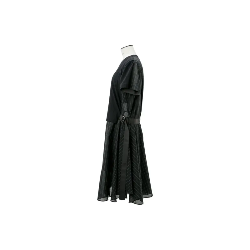 Sacai Short Sleeved Dresses Women's Black-2