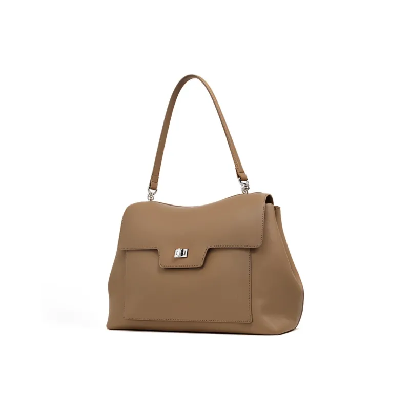 ROBERTA DI CAMERINO Cow Leather Shoulder Bag Regular Women's Mocha/Classic Black-1
